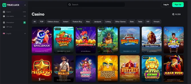 TrueLuck Casino Πάροχοι